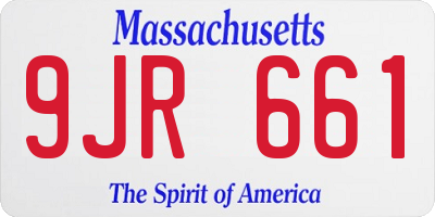 MA license plate 9JR661