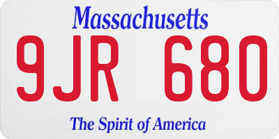 MA license plate 9JR680