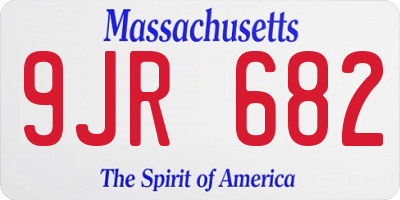 MA license plate 9JR682