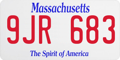 MA license plate 9JR683
