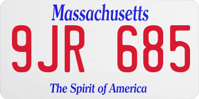 MA license plate 9JR685