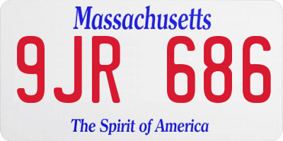 MA license plate 9JR686