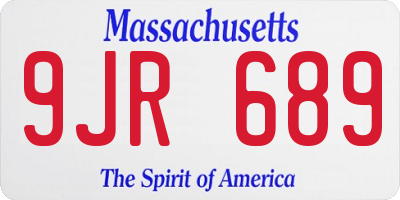 MA license plate 9JR689