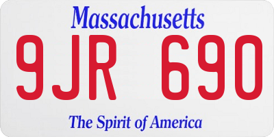 MA license plate 9JR690