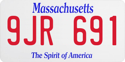 MA license plate 9JR691