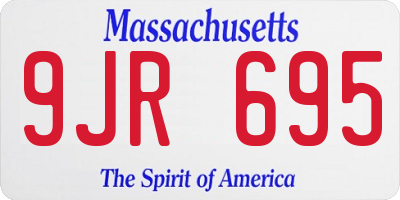 MA license plate 9JR695