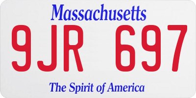 MA license plate 9JR697