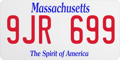 MA license plate 9JR699