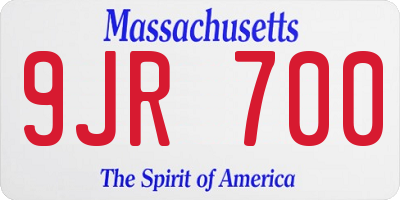 MA license plate 9JR700