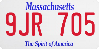 MA license plate 9JR705