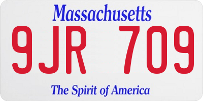 MA license plate 9JR709