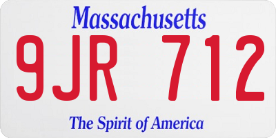 MA license plate 9JR712