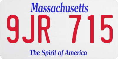 MA license plate 9JR715