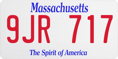 MA license plate 9JR717