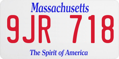 MA license plate 9JR718