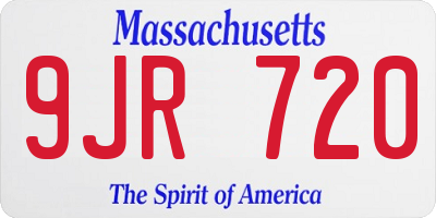 MA license plate 9JR720