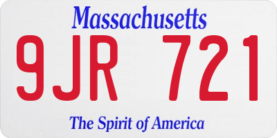 MA license plate 9JR721