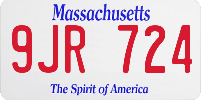 MA license plate 9JR724