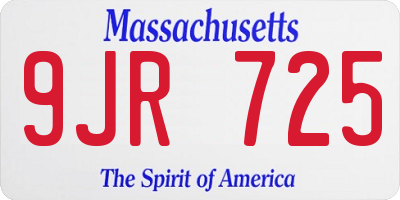 MA license plate 9JR725
