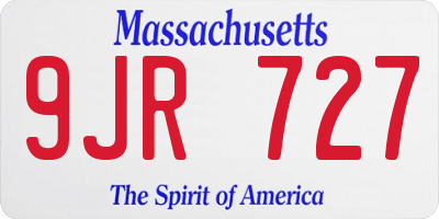 MA license plate 9JR727