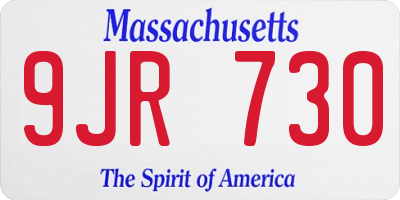 MA license plate 9JR730
