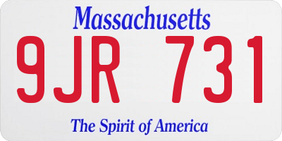 MA license plate 9JR731