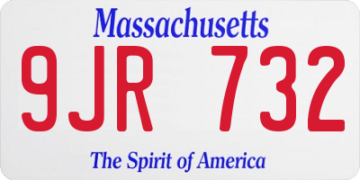 MA license plate 9JR732
