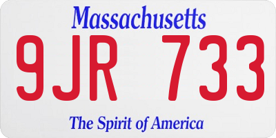 MA license plate 9JR733