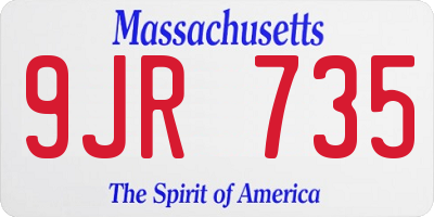 MA license plate 9JR735