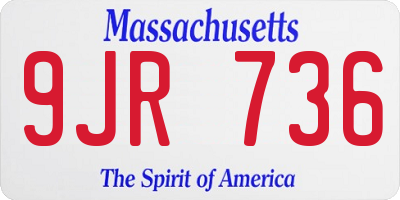 MA license plate 9JR736