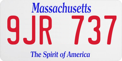 MA license plate 9JR737