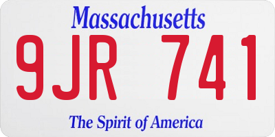 MA license plate 9JR741
