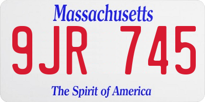 MA license plate 9JR745