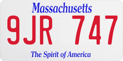 MA license plate 9JR747