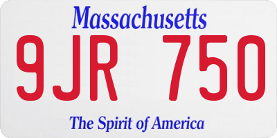 MA license plate 9JR750