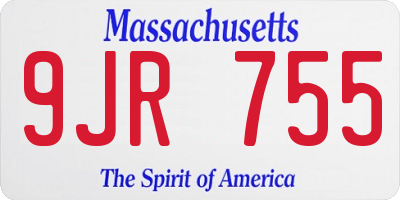 MA license plate 9JR755
