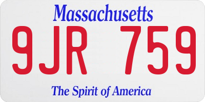 MA license plate 9JR759