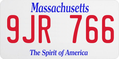 MA license plate 9JR766