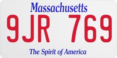 MA license plate 9JR769