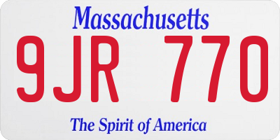MA license plate 9JR770