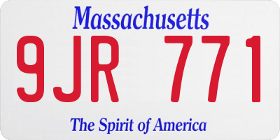 MA license plate 9JR771