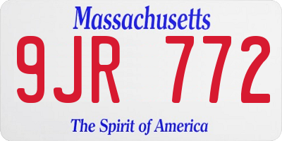 MA license plate 9JR772