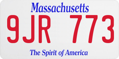 MA license plate 9JR773
