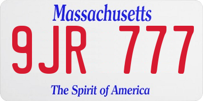 MA license plate 9JR777