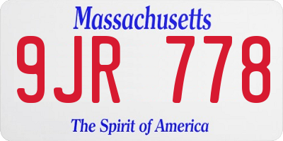 MA license plate 9JR778