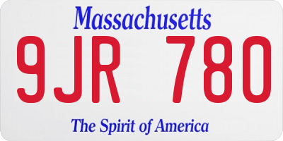 MA license plate 9JR780