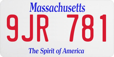 MA license plate 9JR781