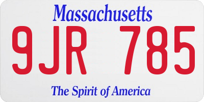 MA license plate 9JR785