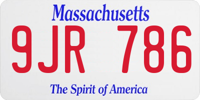 MA license plate 9JR786