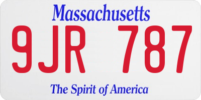 MA license plate 9JR787